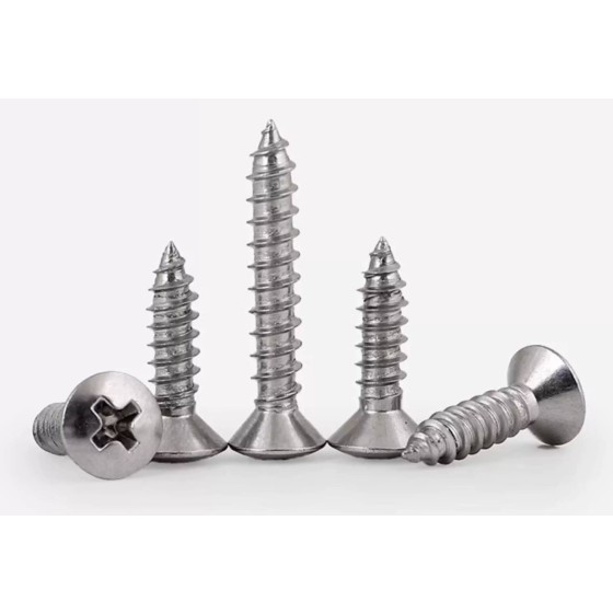 Cross recessed oval head tapping screw