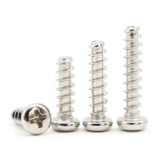 Cross recessed pan head tapping screw with flat tail