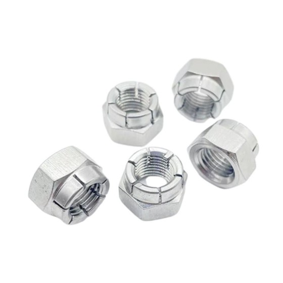 All metal slotted lock nut