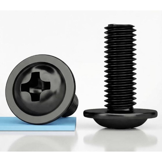 Cross recessed screw with washer