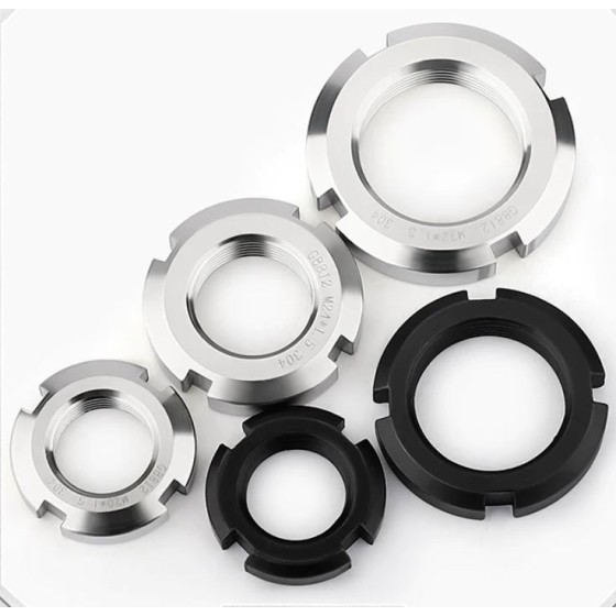 Slotted round nut