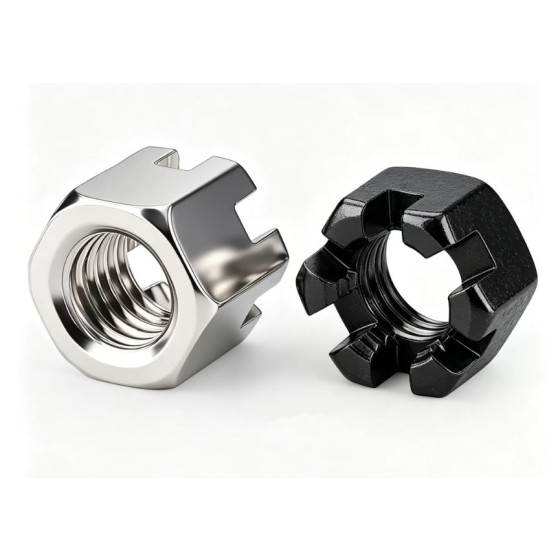 Hex slotted nut