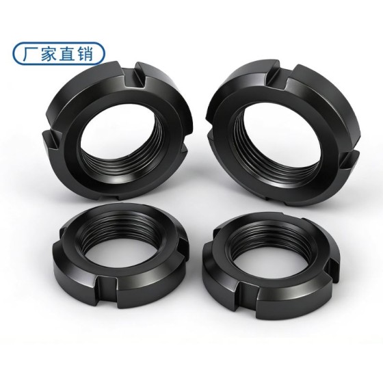 Round slotted nut